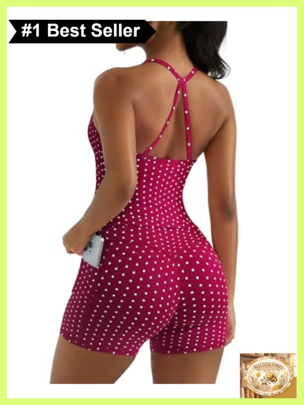 2 Piece Workout Set Padded Tank Top & Booty Shorts with Pockets
